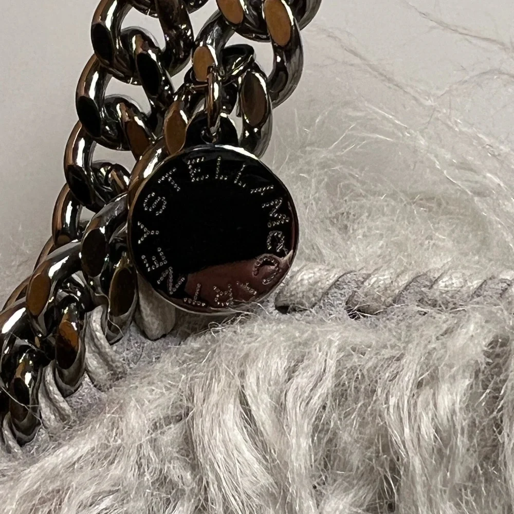 STELLA MCCARTNEY Falabella Grey Faux Fur Cross Body - Picture 5 of 6